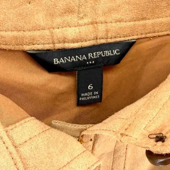 Banana Republic Tan Ultra Suede Utility Button Front Mini Skirt - Picture 4 of 6